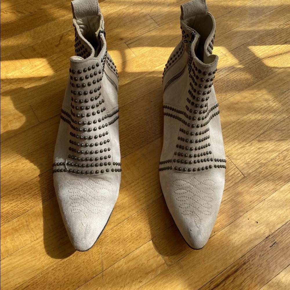 Anine Bing Charlie Boot Blush Pink Suede  Studs 40